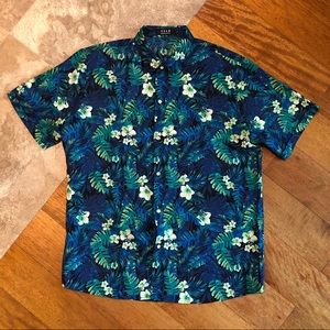 Hawaiian Shirt with Cuffed Sleeves